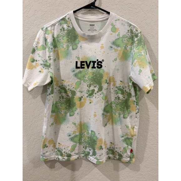 Levi's Other - Levis Mens Relaxed Fit Paint Splatter Graphic T-Shirt White Green Small